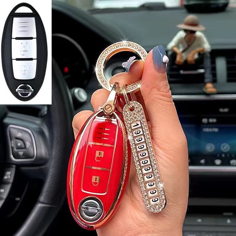 Casing Kunci Remote Mobil keyless Bahan TPU Untuk Nissan Sylphy Teana Elgrand Almera Grand Livina Juke J10 J11 X-Trail