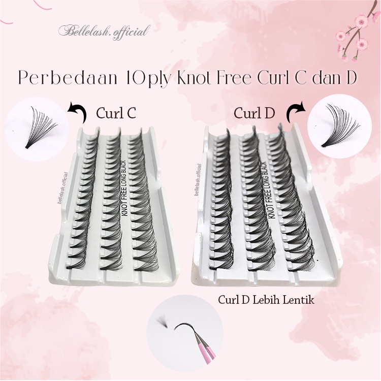 Bulu Mata Tanam Flare 10ply Knot Free dan Lem Eyelash Extension Eyelashes