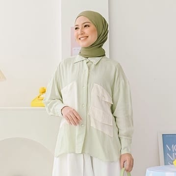 (DBY) KEMEJA AISYAH OVERSIZE FULL KANCING BLOUSE WANITA RAYON PREMIUM