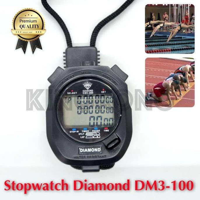 Stopwatch Diamond Original 60 Memory Digital Olahraga