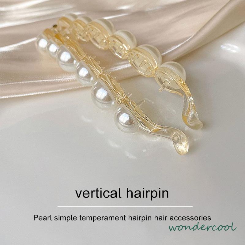 Jepit Rambut Pisang 10.5cm Mutiara Kristal Jepitan Ponytail  Salon Banana Ponytail Hair Claw Clips-Won