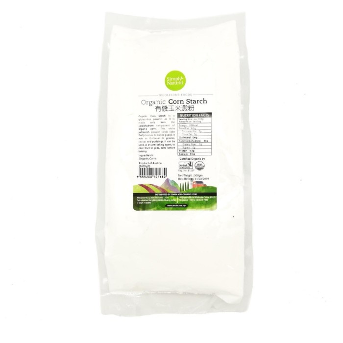 

Tepung Simply Natural Organic Corn Starch Flour 500G - Tepung Jagung