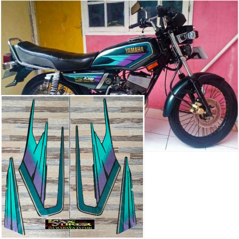 striping original Yamaha RX KING hijau hitam tahun 1995