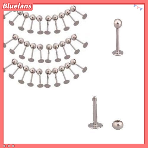 Bluelans 10 X Stainless Steel Tragus Ball Labrets Lip Chin Ring Bar Body Piercing Studs