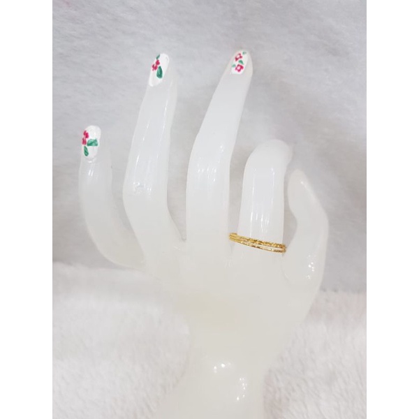 CC992M640M cincin keroncong motif batik isi 3 emas kuning asli berat 1.100 no 18 d 1.8 kadar 70% 16k