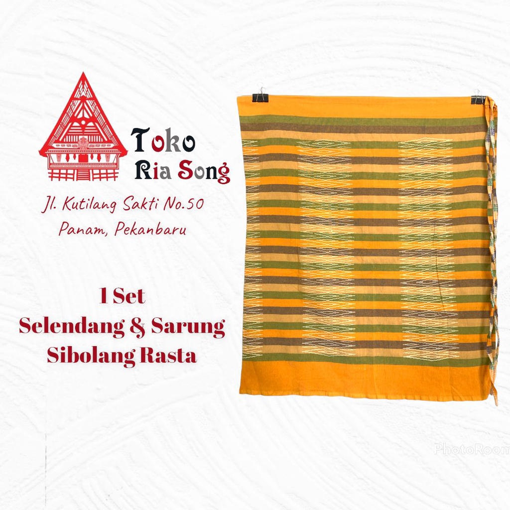 Sarung Sibolang Rasta Warna Kuning Kombinasi Oren Pekanbaru