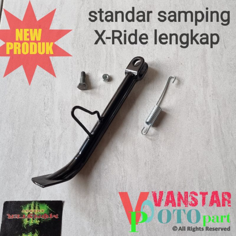 standar samping yamaha xride x ride mio ring 17 panjang 28cm warna hitam