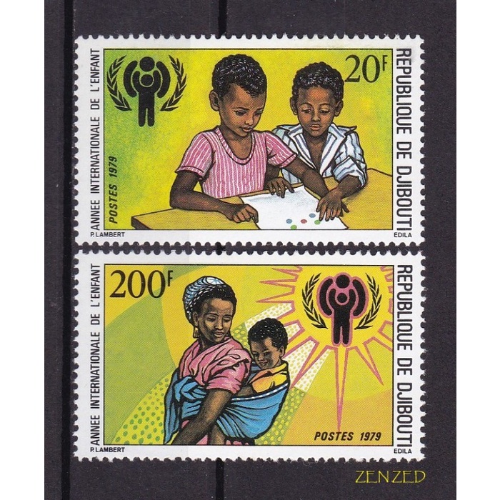 

0523 Perangko Djibauti 1979 Intl Year of The Child 2v Mnh