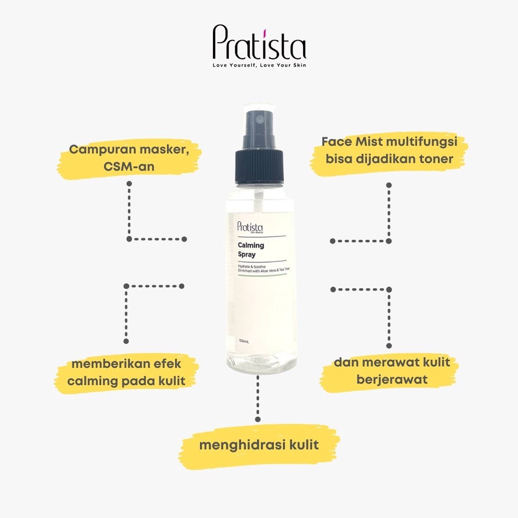 Pratista Calming Spray &amp; Cica Hydrating Mist 100ML Spray Face Mist Menghidrasi Melembabkan Wajah BPOM Original