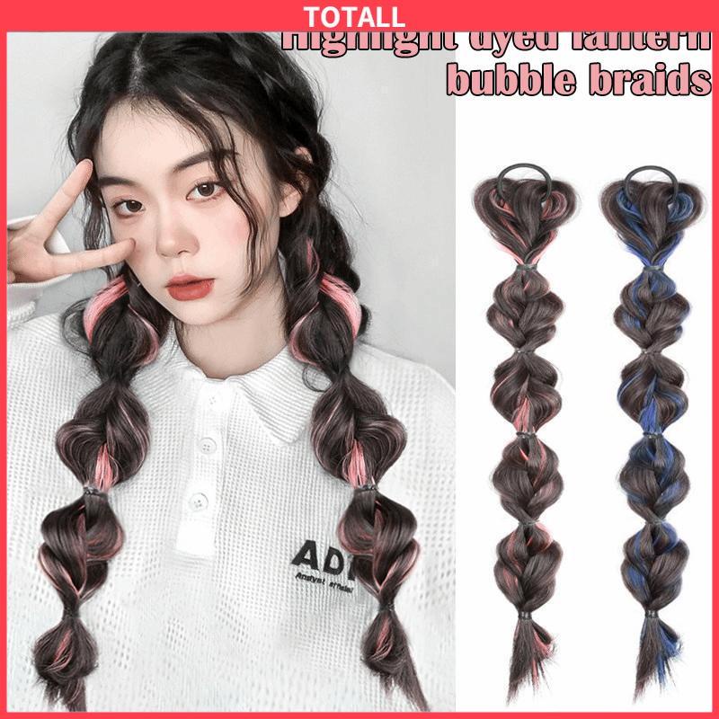 COD Ekor Kuda Poni Ganda Tinggi Wanita  Sorot Lantern Puff  Kepang Twist  Kepang Wig Tali-Totall