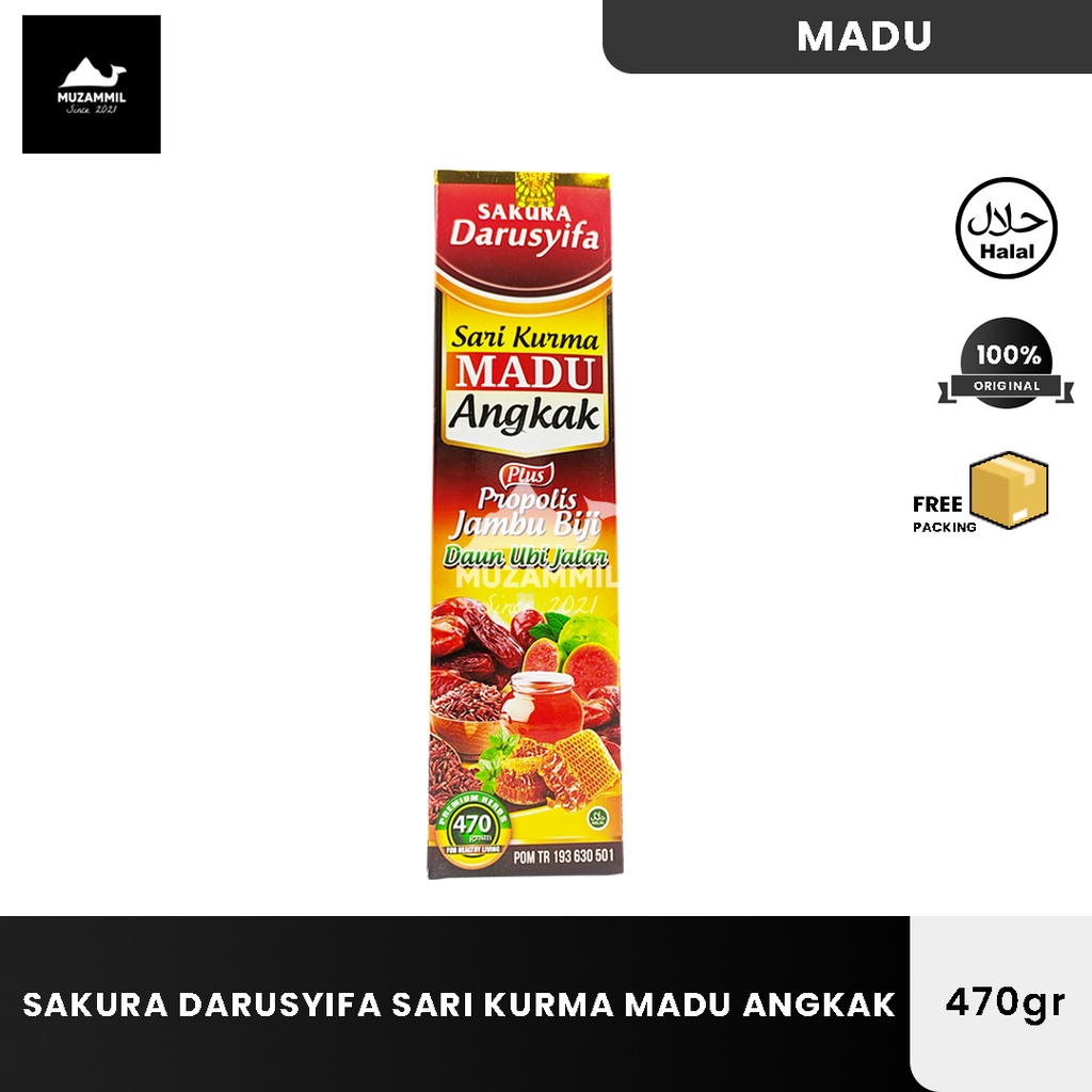 

Sari Kurma Madu Angkak Sakura Darusyifa 470gr + Propolis Jambu Biji Daun Ubi Jalar