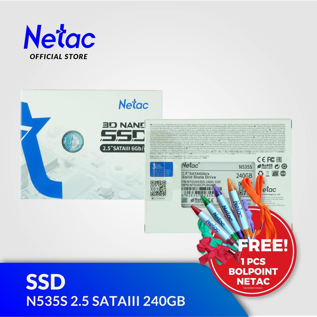 NETAC SSD N535S 240GB 2.5 INCH SATA III