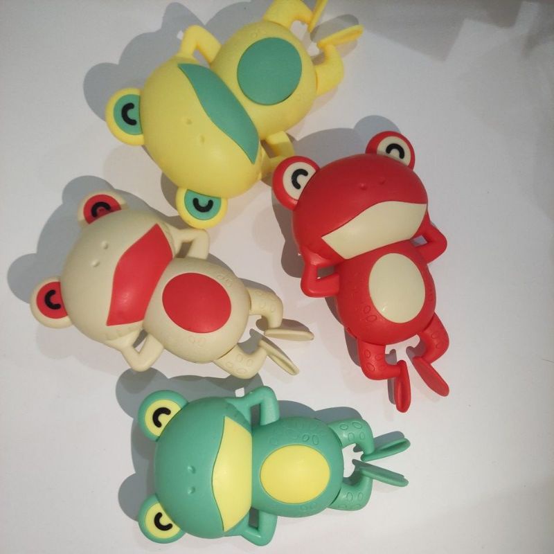 [BATH TOYS] Mainan Motorik Mandi Anak Bayi KEPITING / KATAK / BEBEK / PAUS Air Berenang Gerak Putar Knob TANPA BATERAI