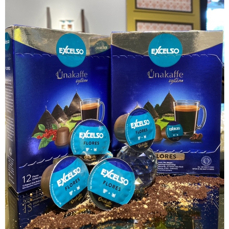 

Unakaffe System Coffee Capsule - Kopi Kapsul Excelso Unakaffe FLORES Box isi 12 kapsul