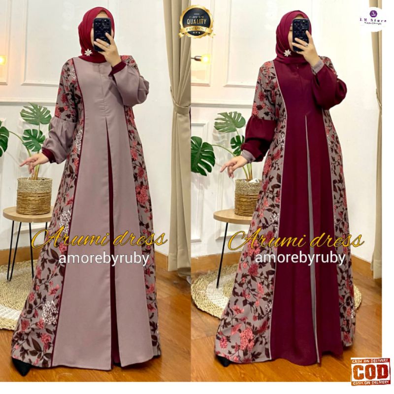 Gamis Terbaru Arumi Dress Ori AmorebyRuby Fashion Muslimah Terkini Baju Kondangan Wanita