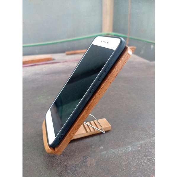 Tatakan Standing Hp Handphone Holder Smartphone kayu Vintage