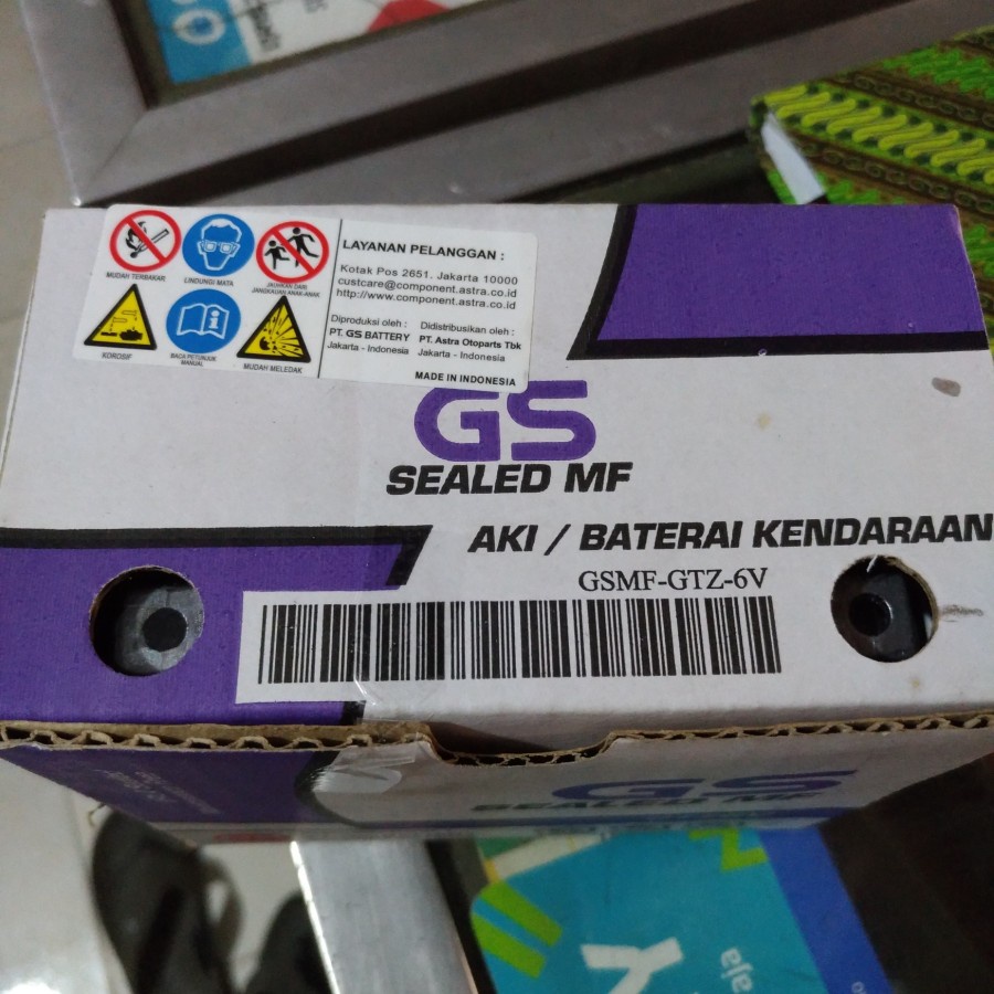 Aki Accu GS GTZ6V 12V 12 Volt 5Ah Aki Kering Mobil Motor Vario 125 Vario 150 PCX Satria