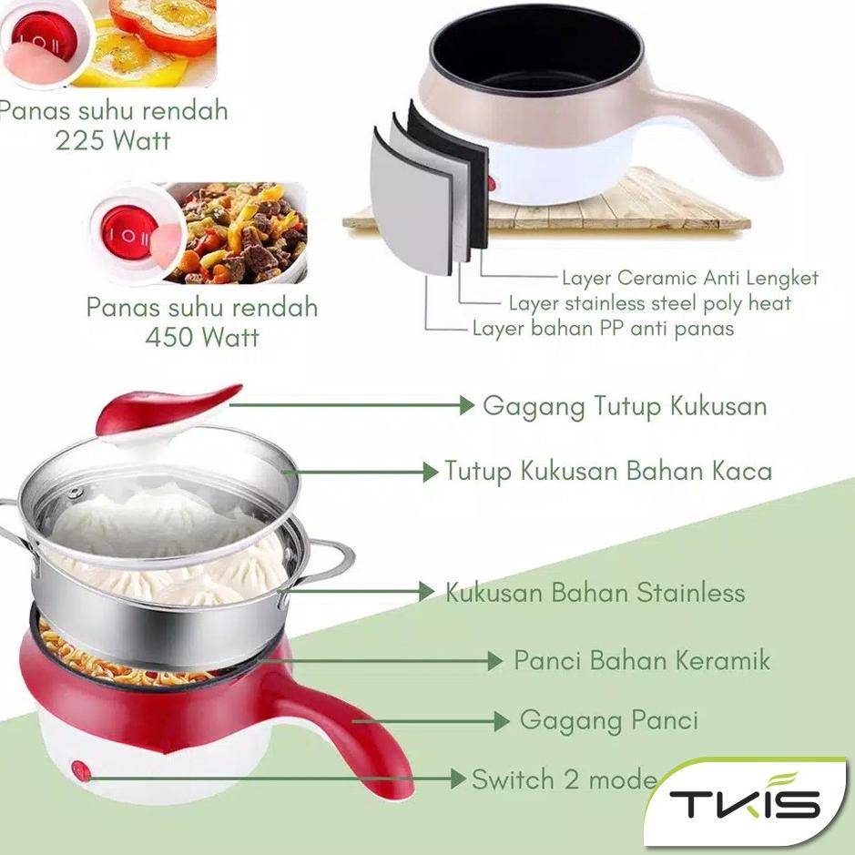 Import Terlaris Panci Elektrik Multifungsi Electric Fry Pan Panci Listrik Lapis Keramik YK DESIGN YK