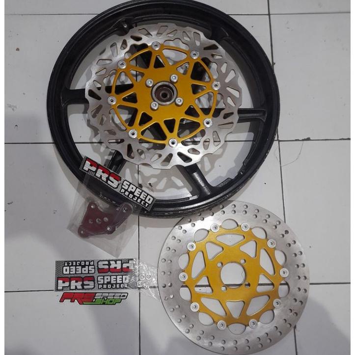 PRODUK- DISC PIRINGAN SATRIA 2TAK PNP TINGGAL PASANG BRAKET BOSING 300MM 300 MODEL PSM .