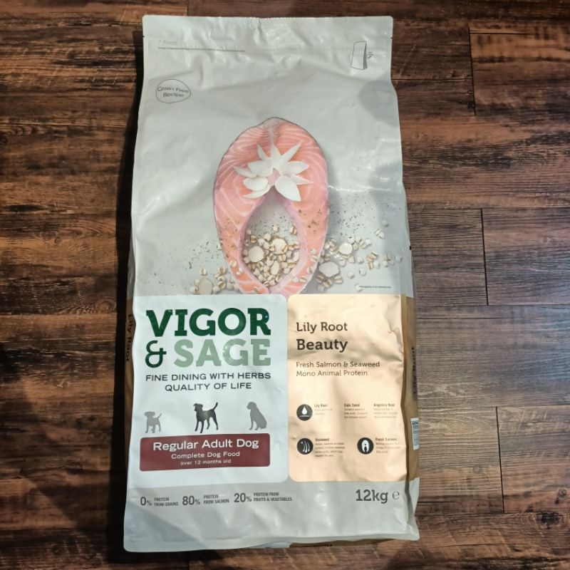 Vigor &amp; Sage Dog Adult Regular Lily Root Beauty 12 Kg