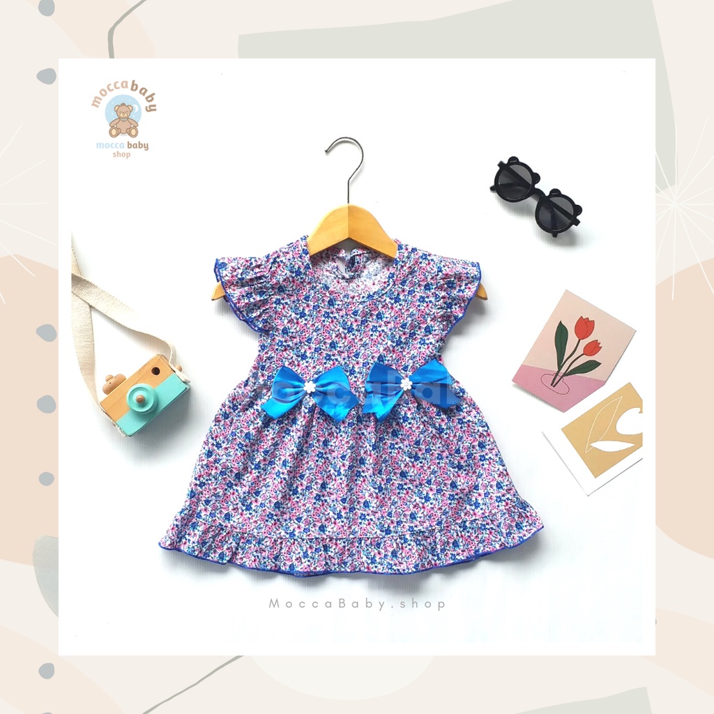 MBSS - (EXCLUSIVE ON MOCCABABY ) Dress Bayi Motif Animal Lucu Baju Bayi Perempuan / QIU2 DOUBLE RIBBON