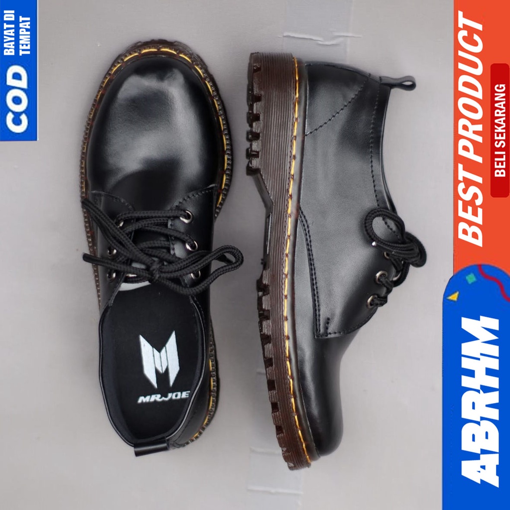 Sepatu Pantofel Docmart Formal Boots Hitam Wanita Abrhm Miju