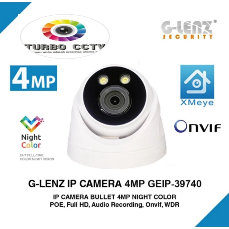 GLENZ CCTV INDOOR NIGHT COLOR TECT - CAMERA  GEIP 39370 IPCAMERA 3MP