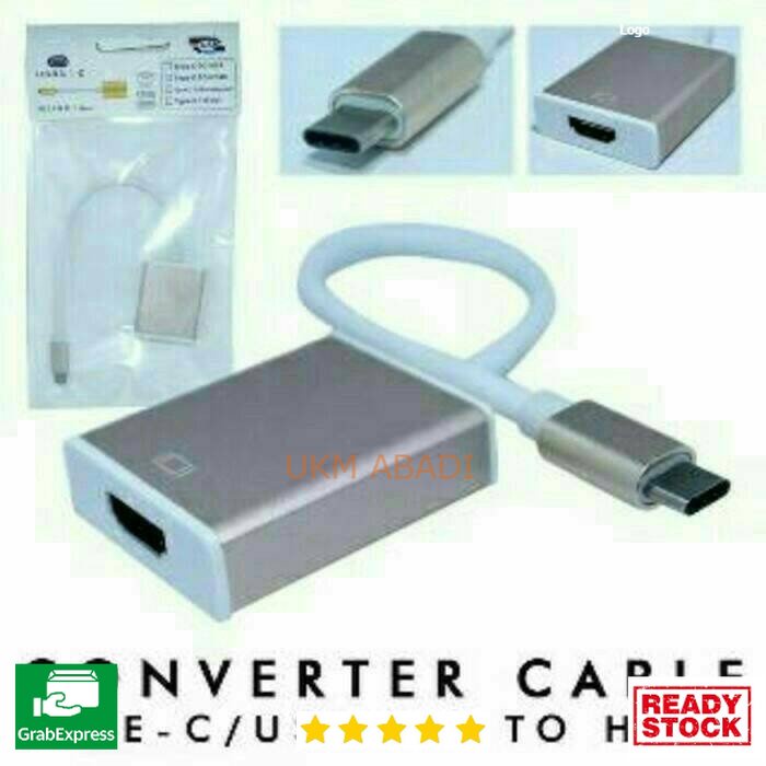 Kabel Adapter Konektor Converter USB 3.1 Tipe C Ke HDMI