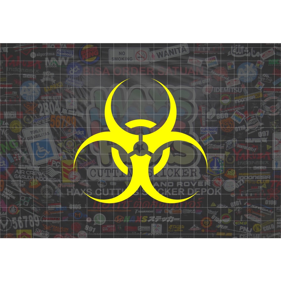 Cutting Sticker Biohazard Ukuran 10 Cm Untuk Motor Mobil