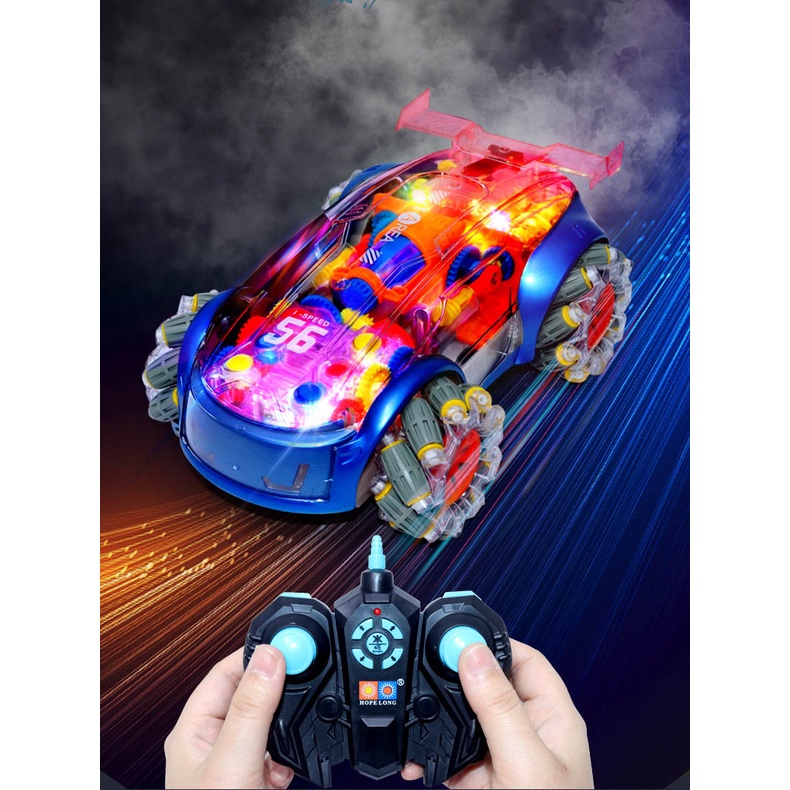 RC Transparent Mobil Remote Kontrol Control Transparan asap lampu musik Dasher Rc Transparant