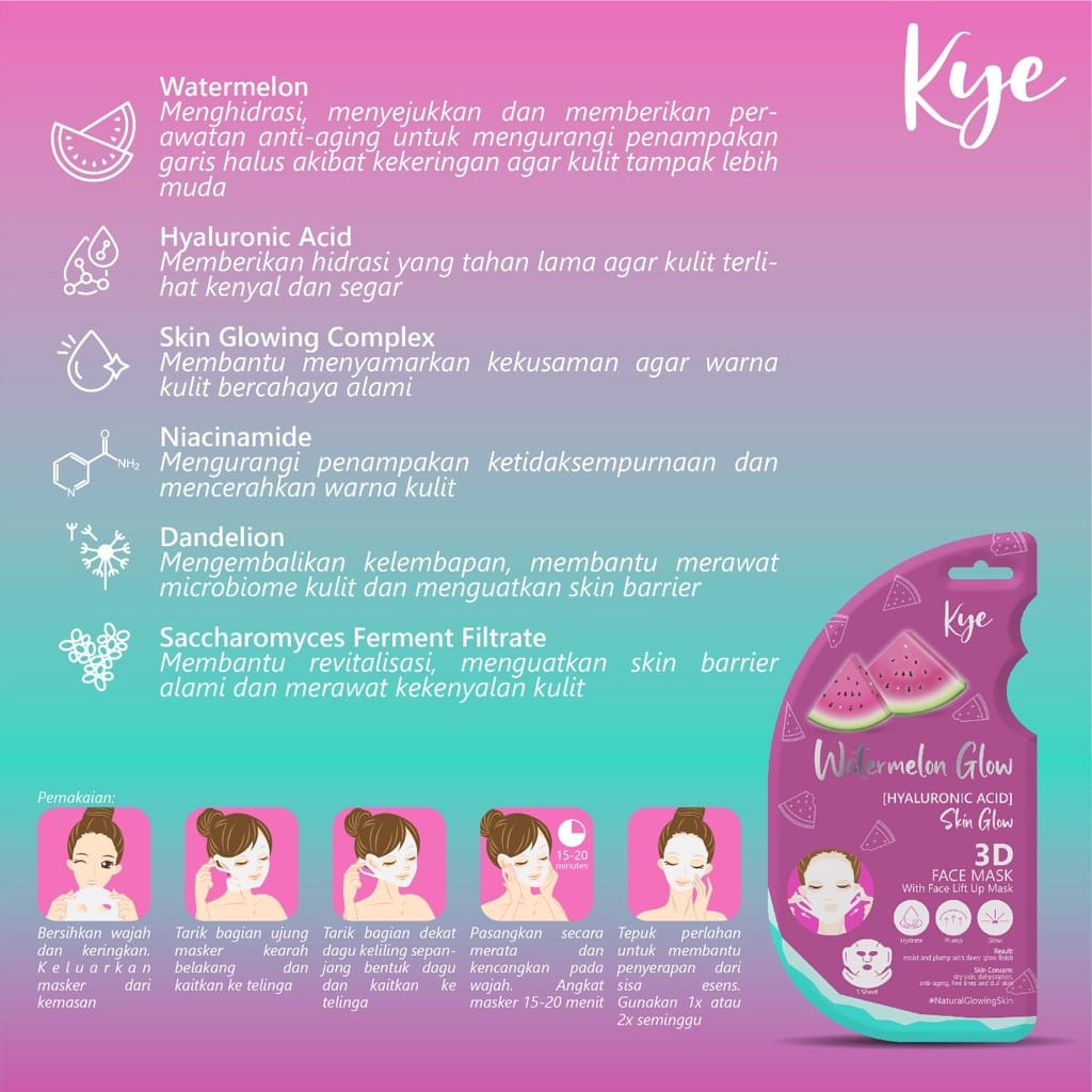 KYE FACE MASK LIFT UP GLOW MASKER WAJAH WANITA SKINCARE SACHET SHEET