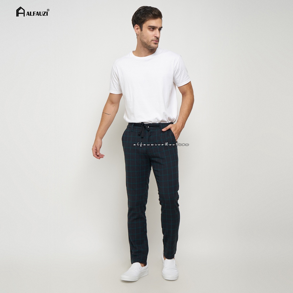 Celana Tartan Pria Slim Fit Pants Tartan Cowok terbaru Celana casual