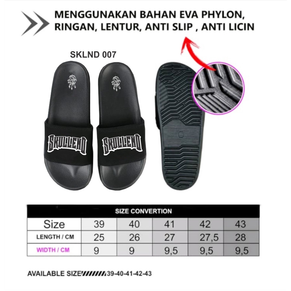 SKULLEND Sandal Slide Sandal Slip On Karet Pria Sendal Slop Pria