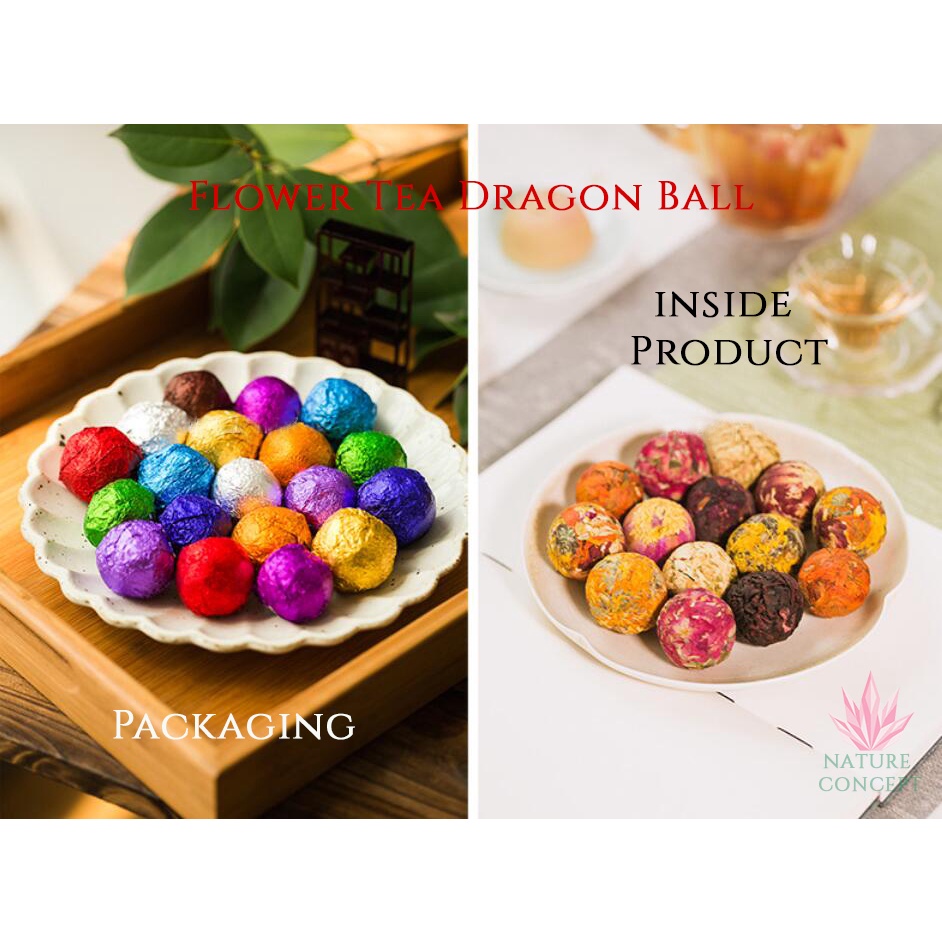 Dragon Ball Flower Tea Teh Bunga Bola Black Tea Pu'er Lengkap dan Murah