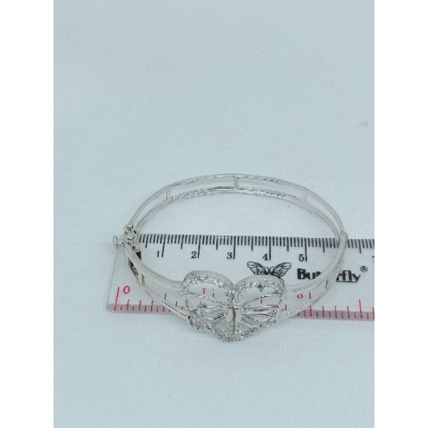 Gelang bangle love kupu&quot; mp /gelang perak asli silver 925 lapis emas/ gelang fashion wanita terbaru