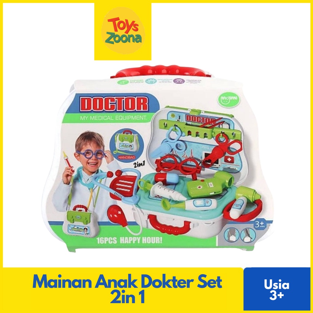 ToysZoona Mainan Alat Dokter Mainan Anak Edukasi Set Dokter 2In1 Mainan Anak Edukasi Mainan Dokter Dokteran Mainan Dokter Dokteran Lengkap / Mainan Dokter Dokteran Anak