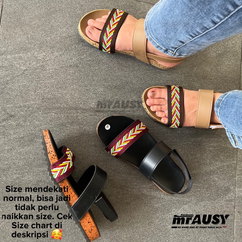 Sandal Sendal Wanita Cewek Birken Casual mrAUSY Ban 2 Anyam