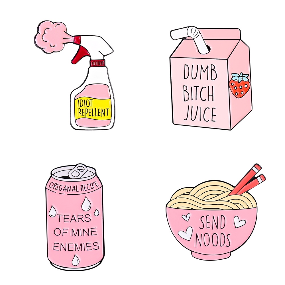 Pin Bros Enamel Bentuk Botol Susu Warna Pink Untuk Aksesoris Pakaian