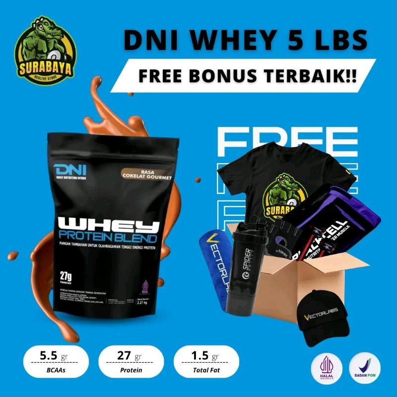 DNI Whey Protein Isolate Blend 5 Lbs BPOM Halal