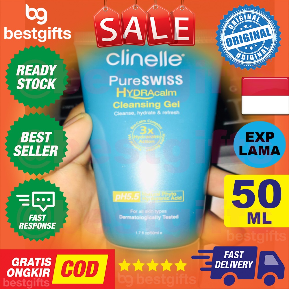 CLINELLE PURESWISS HYDRACALM CLEANSING GEL PEMBERSIH WAJAH 50 ML