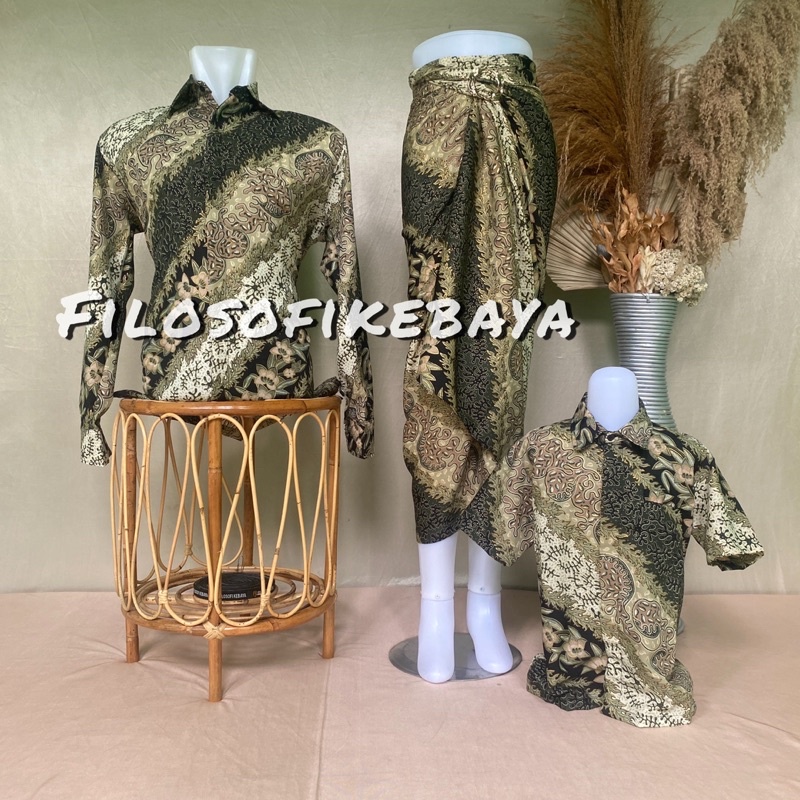 ( CM2 HIJAU SAGE ) BATIK COUPLE AYAH DAN ANAK LAKI LAKI BAJU COUPLE KELUARGA BATIK COUPLE KELUARGA B