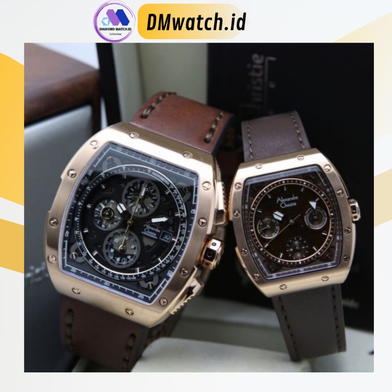 New  jam tangan couple alexander cristie original ac6411 rose gold