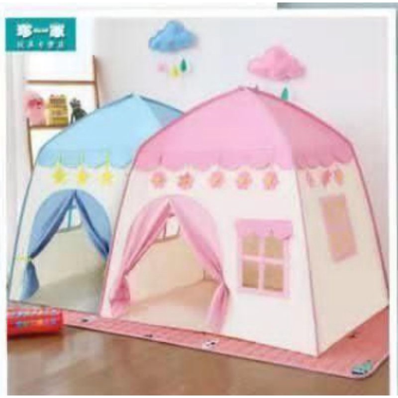Tenda rumah anak warna pink dan biru/mainan tenda anak camping