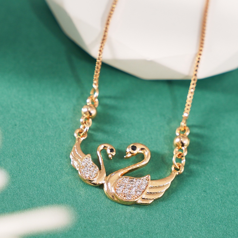 ✅COD Kalung Titanium Wanita Fashion Perhiasan Emas Nama Dewasa Aksesoris Rantai Berlian Hati Liontin Anti Karat D066-D024
