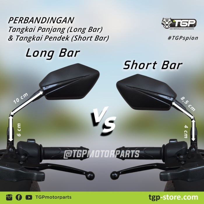 TGP Spion BOLD series - HONDA - YAMAHA - honda,  TANGKAI PANJANG COD