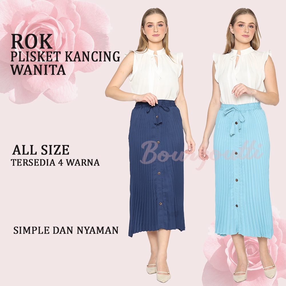 PROMO ROK PLISKET PANJANG WANITA PREMIUM GRADE A HIGH QUALITY / ROK PLISKET DEWASA REMPEL MOSCRAPE B