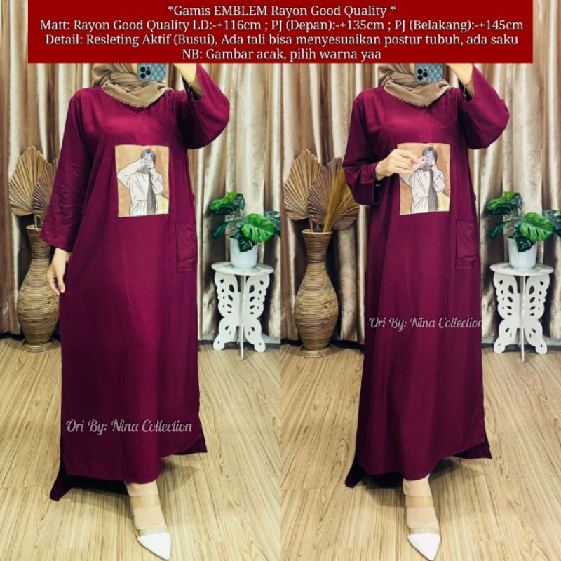 Gamis Rayon Polos Tebal  Ruffle Susun Melingkar / Gamis Rayon Good Quality / Gamis Rayon BUSUI / Gamis Rayon Super / Gamis Rayon Kekinian / Gamis Rayon Murah / Gamis Rayon Premium / Gamis Rayon Simple / Gamis Harian