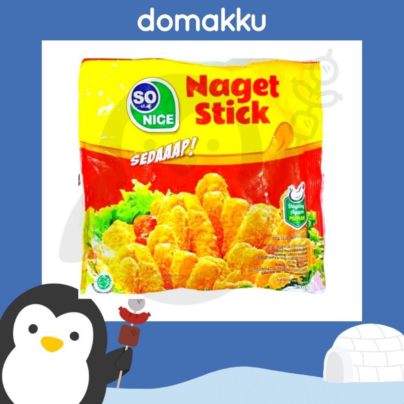 

So Nice Naget Stik Ayam(Chicken Nugget Stick) 250gr,Makanan Beku Halal