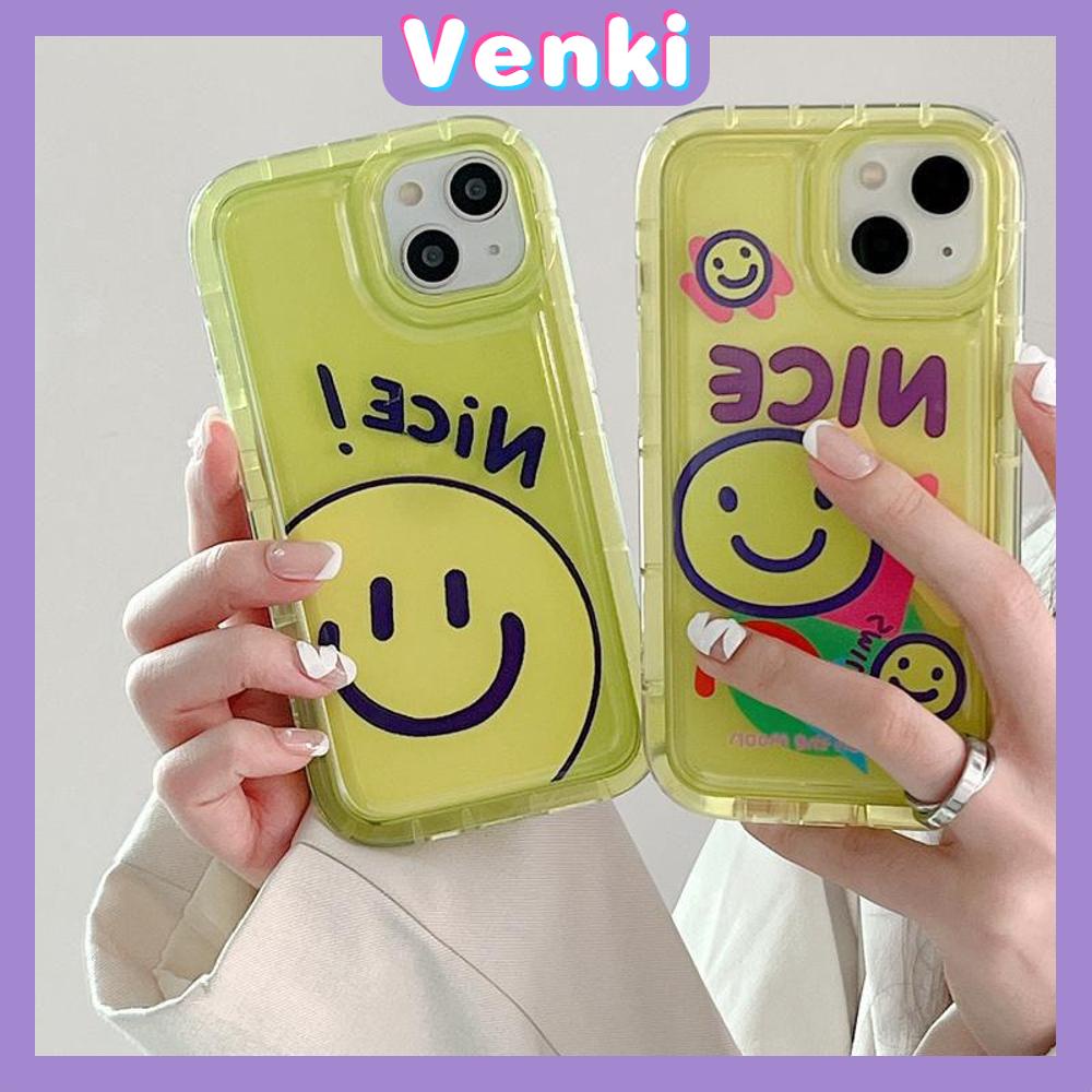 Case For iPhone 14 Pro Max TPU Soft Jelly Airbag Case Clear Yellow Smiley Case Camera Protection Shockproof For iPhone 14 13 12 11 Plus Pro Max 7 Plus X XR