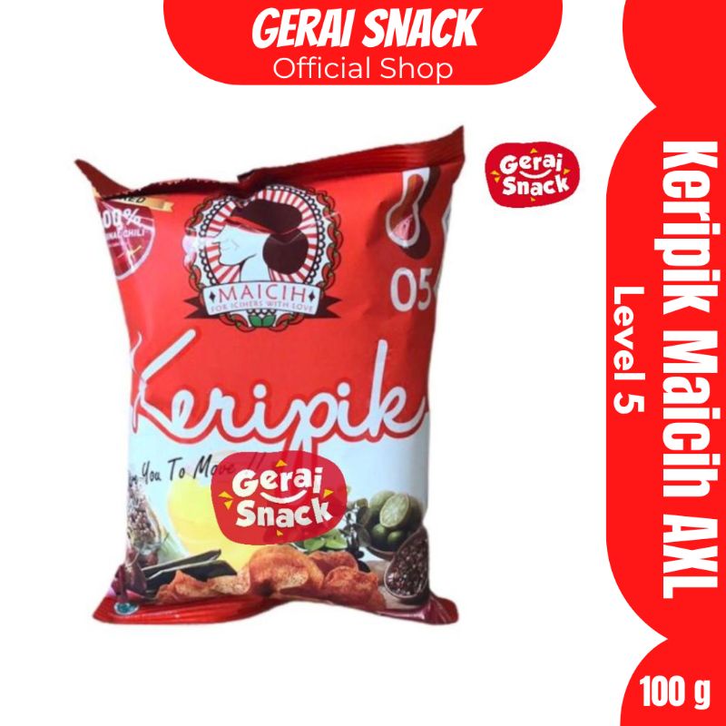 Keripik Maicih AXL Level 5 - Keripik Singkong Pedas Khas Bandung 100g